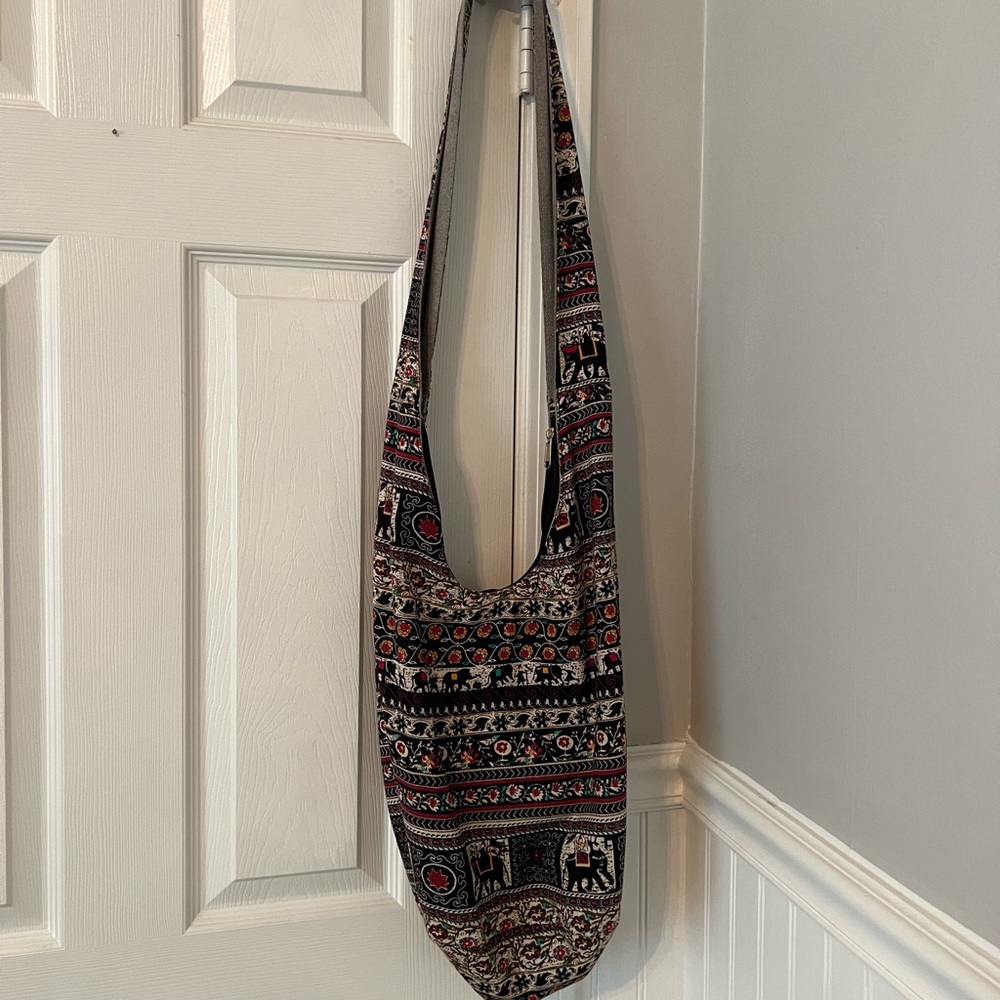 elephant hippie tribal print crossbody bag